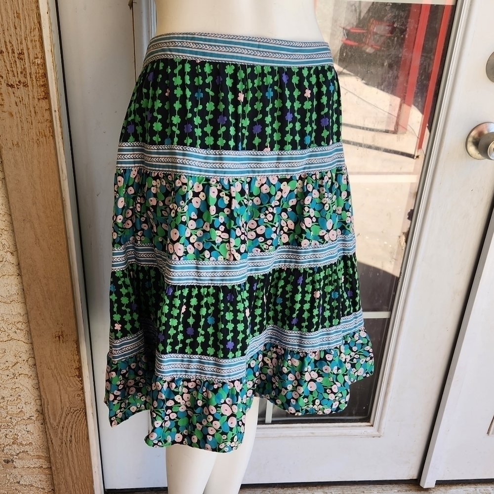 Marc Jacobs Clover Leaf Floral Print Mini Gathered Circle Skirt - Picture 2 of 5